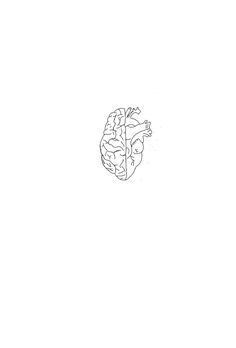 a black and white drawing of a brain