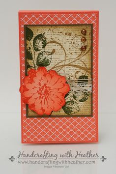 a close up of a card with a flower on it