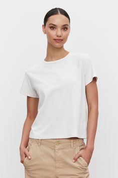 The Leigh Tee combines a vintage-inspired pigment dye with soft cotton jersey. Featuring a crew neckline, banded trim, and a boxy, relaxed fit, this tee becomes increasingly comfortable over time. Washed Cotton Relaxed Fit Cropped T-shirt, Cropped Washed Cotton T-shirt With Relaxed Fit, Washed Cotton Cropped T-shirt Relaxed Fit, Relaxed Fit Washed Cotton Cropped T-shirt, Casual Washed Cropped T-shirt, Washed Cotton Cropped Short Sleeve T-shirt, Washed Cotton Cropped T-shirt With Short Sleeves, Boxy Soft-washed T-shirt With Crew Neck, Boxy Crew Neck Soft-washed T-shirt