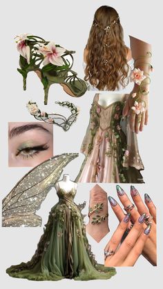 #outfit #fairycore #fairy #makeup #inspo #aesthetic #core #vibes #grunge #pretty #leaves Fair Core Outfits, Enchanted Forest Theme Party Outfit, How To Look Like A Fairy, Renicansse Fair Outfits Fairy, Garden Fairy Aesthetic Outfit, Fairy Academia Outfit, Spring Fairy Costume, Renfaire Hair, Forest Fairy Aesthetic Clothes