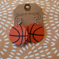 Orange Leather Basketball Earring Basketball Faux Leather Earrings, Basketball Earrings, Orange Leather, Color Orange, Jewelry Inspiration, Orange Color, Handmade Jewelry, Basketball, Jewelry Earrings