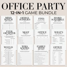 the office party game bundle includes two games, one for each person and five for each other