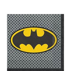 the batman logo is shown on a gray background with polka dot dots, and it looks like