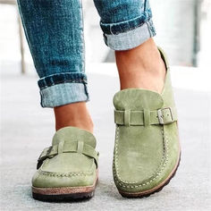 Shoes Women Retro Shoes Slip on Mules Ladies Comfort Flats Female New Plus Size 43 Casual Men Summer Types Of Sandals, Slides For Women, Carlo Scarpa, Buckled Flats, Office Shoes, Summer Flats, Estilo Chic, Casual Flat Shoes, Retro Shoes