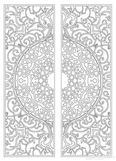 two panels with intricate designs on them