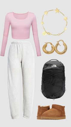 the pink shirt 😍 #pink #outfit #skincare #makeup #cute #school #purple #lululemon #preppyfit #vibes #cozy #comfy #fall #uggs Fall Uggs, Cozy Sweatpants Outfits, Sweatpants Outfit Ideas, Makeup Cute, Purple Lululemon, Sweatpants Outfits, Cozy Sweatpants, Mommy Outfits, Cute Workout Outfits