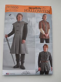 A great new costume pattern for Renaissance festivals and fantasy cosplays. Simplicity R11600 was released in September, 2022. AA is for teen and men's sizes 38, 40, 42, and 44. BB is for men's sizes 46, 48, 50, and 52. Suggested fabrics are brocade, jacquard, medium-weight synthetic leather This listing is for the pattern, only. This pattern was purchased NEW and is UNCUT, with original factory folds. The paper envelope has small wrinkles, may be torn, or have obvious signs of shelf wear, as mo Fantasy Cosplays, Fantasy Knight, Knight Medieval, Medieval Cosplay, Pirate Queen, Costume Sewing Patterns, Victorian Costume, Costume Patterns, Cosplay Diy