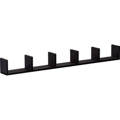 a black shelf that has five shelves on it