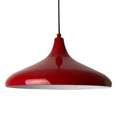 a red light hanging from a ceiling fixture