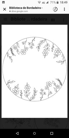 a black and white drawing of flowers on a plate with the words bibliote de bordaderia