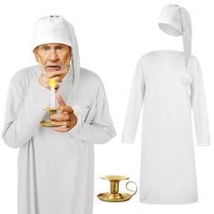 PRICES MAY VARY. What You Will Receive: you will receive 1 piece of adult Christmas humbug nightgown, 1 piece of adjustable men sleep cap and 1 piece of gold iron taper candle stick holder, nice in combination and stylish in design, well satisfying your demands for Christmas parties, and you can also share them with your friends Christmas Theme: the nightgown costume is inspired from a character of a Christmas movie, classic and vibrant in colors, creative and novel in matching, creating an atmo Ny Party, Christmas Nightgowns, Sleep Hat, Candle Stick Holder, Sleep Time, Your Cosplay, Older Man, Friends Christmas, Taper Candle Holders