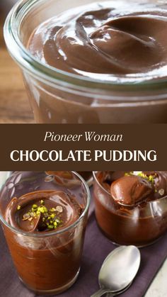 Pioneer Woman Chocolate Pudding Chocolate Pudding With Egg Yolks, Chocolate Pudding With Cocoa Powder, Pudding For Two Recipe, Pioneer Woman Chocolate Pudding, Chocolate Custard Pudding, Gelatin Chocolate Pudding, Pioneer Woman Snacks, Homemade Pudding Recipes, Chocolate Tapioca Pudding Recipes