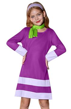 PRICES MAY VARY. Halloween is the time to let your girl's become the one she want. More Halloween clothing costume can search "Besserbay Halloween". This fancy dress adds a fun pop to her Halloween wearing. Get creepy, kooky and totally girly in this purple dress. The Halloween costume dress features long sleeve and color block stripes. It sure to be an eye catcher everywhere your princess go in Halloween Party! To complete look, you can pair with wig and boot covers to Halloween party. (Package Girls Purple Dress, Aline Midi Dress, Purple Long Sleeve Halloween Hoodie, Orange Costume, Purple Long Sleeve Cartoon Print Sweatshirt, Lilac Dress Kids Casual, Purple Kids Clothing, Purple Party Dress, Long Sleeve Outfit