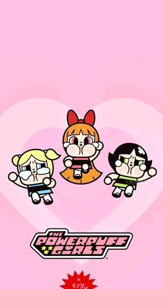 the powerpuff girls wallpapers are all in pink and black with hearts