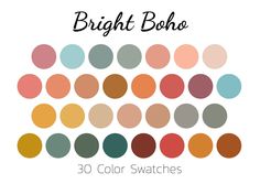 the color scheme for desert boho is shown in shades of brown, beige and red