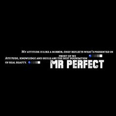 the words mr perfect written in white on a black background with an image of a blue ball