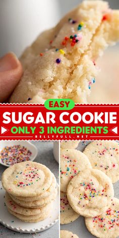 Create magic with this Easy Sugar Cookie Recipe! A Christmas dessert to impress, this Christmas cookie recipe uses only 3 ingredients: unsalted butter, granulated sugar, and flour. Quick and easy, foolproof, and freezer friendly. Add rainbow sprinkles for fun. Try it today! Easy Sugar Cookie Recipe, Rolo Cookies, Easy Holiday Cookies, Sugar Cookie Recipe Easy, Christmas Cookie Recipe, Easy Christmas Cookie Recipes, Sugar Cookie Recipe, Christmas Cookie Exchange