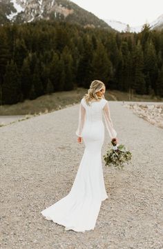 Pearl by Bridal Closet Square A Line Wedding Dress, Long Sleeve Pearl Wedding Dress, Modest Wedding Dresses Lds, Long Sleeve Wedding Dress Simple, Elegant Long Sleeve Wedding Dresses, Fitted Lace Wedding Dress, Bridal Closet, Modest Wedding Dresses With Sleeves, Plain Wedding Dress