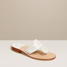 Jacks Flat Sandal - Jack Rogers USA Classic Flip Flops With Textured Footbed, Classic White Sandals With Leather Sole, White Classic Sandals With Single Toe Strap, Classic White Sandals With Single Toe Strap, Classic Open Toe Flip Flops, Classic Open Toe Sandals, Vintage White Closed Toe Sandals, Classic White Flat Sandals, Classic Flat Sandals With Rubber Sole