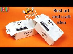 two boxes that are sitting on top of an orange background with the words, best art and craft idea