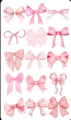 a bunch of pink bows on top of each other