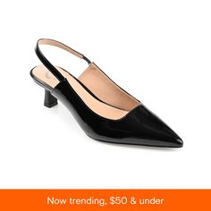 in stock Kitten Heel Shoes, Mens Shoes Black, Heels Online, Sneaker Dress Shoes, Journee Collection, Slingback Pump, Kitten Heel, Black Pumps, Womens Heels