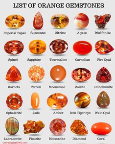 Orange Gemstones, Orange Gem, Jewelry Knowledge, Magic Stones, Rocks Crystals, Crystal Healing Stones, Red Gemstones