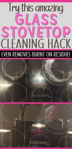 How to clean a black stove top quickly and easily. Best cleaner for glass stove top from stuff you already have at home. Home maintenance - house cleaning hacks to clean a glass stove top - Burnt residue will disappear! Cleaning Glass Stove Top, Stove Top Cleaner, Glass Top Stove, Black Stove, Clean Stove Top, Clean Stove