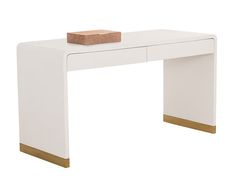 Ilona Desk - Oyster Shagreen 109022 Sunpan Best Home Office Desk, Buy Desk, Art Deco Desk, Contemporary Desk, Handle With Care, Leather Finish, Curve Design, Modern Desk, Internal Doors