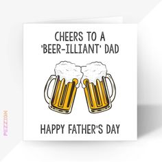 a father's day card with two mugs of beer