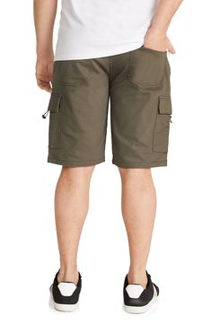 An elastic waist and stretch-cotton fabric modernize these classic cargo shorts outfitted with front slant pockets and side cargo pockets. 11" inseam; 21 1/2" leg opening; 11 1/4" front rise (size 36)   Elastic/drawstring waist   98% cotton, 2% elastane   Machine wash, line dry   Imported Knee-length Utility Shorts With Side Pockets, Knee-length Utility Cargo Shorts, Knee-length Utility Shorts With Multiple Pockets, Utility Style Knee-length Shorts With Multiple Pockets, Utility Knee-length Shorts With Multiple Pockets, Knee-length Utility Cargo Shorts With Pockets, Knee-length Utility Cargo Pants With Multiple Pockets, Knee-length Utility Cargo Pants With Side Pockets, Utility Cargo Shorts With Pockets, Knee-length