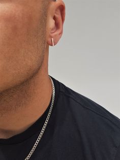 "Mens little silver BAR earrings, minimal VERTICAL LINE earrings, rock style unisex earrings, horizontally bar silver earrings, mens gift Welcome to my shop! ✈️ DHL EXPRESS SHIPPING AVAILABLE, 1-3 BUSINESS DAYS DELIVERY! ✔️ PLEASE MAKE SURE TO SELECT IT, RIGHT BEFORE YOUR PURCHASE! ❗️ ❗️ DON'T FORGET TO ADD YOUR CELL # AT THE \"NOTE TO SELLER\" SECTION IF YOU CHOOSE DHL! BY FILLING YOUR CELL NUMBER YOU EARN THE BENEFIT TO CHOOSE BETWEEN 6 DIFFERENT DELIVERY OPTIONS! INSTRUCTIONS WILL BE SENT TO Minimalist Single Earring For Everyday Wear, Minimalist Single Earring For Everyday, Everyday Minimalist Sterling Silver Piercings, Modern White Gold Piercings For Everyday, Minimalist Sterling Silver Huggie Earrings, Minimalist White Gold Cartilage Earrings, Minimalist Everyday White Gold Piercings, Silver Minimalist Huggie Earrings, Minimalist Silver Cartilage Earrings For Everyday