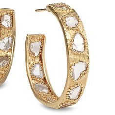 Luminosity Medium Hoop Earrings Set in 20K Yellow Gold with Diamonds. 1.80cts diamonds 20K yellow gold Australian Opal Ring, Medium Hoop Earrings, Sterling Silver Rings Bands, Bezel Set Diamond, Hoop Earring Sets, Silver Band Ring, Sterling Silver Bands, Pendant Set, Earrings Set