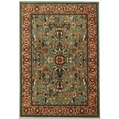 Home Decorators Collection Mariah Aquamarine 8 ft. x 10 ft. Area Rug 635619 - The Home Depot King Room, Synthetic Rugs, Chairs Dining, Traditional Pattern, Persian Pattern, A Rug, Area Rug Sizes, Plush Rug, Elements Of Style