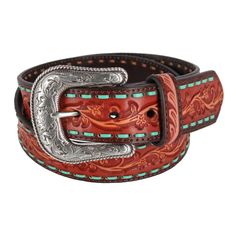 Women's Floral Embossed Lace Western Belt by Ariat | Novelty Belts at BeltOutlet.com Cute Western Belts For Women, Country Women Belts, Square Belt Buckle Western, Western Belts For Women Coolbuckles.biz, 2.5” Western Belt For Women, Belt Pack, Western Buckles, Western Belt, Woven Belt