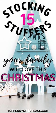 a christmas tree with the words, stocking is stuffers your family will love this christmas