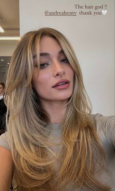 Blonde Balayage With Layers And Curtain Bangs, Curtain Bang Face Framing Layers, Long Later With Curtain Bangs, Bronde Layered Hair, Layers And Curtain Bangs For Long Hair, Cheekbone Length Curtain Bangs, Wispy Long Curtain Bangs, Layers On Thinner Hair, Short Front Layers Long Hair