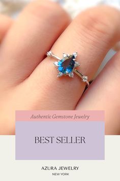 The Planet Earth, Dainty Rings, Blue Topaz Gemstone, London Blue Topaz Ring, White Gold Ring, Blue Topaz Ring, London Blue Topaz, Topaz Gemstone, London Blue