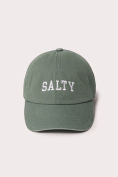 - Best selling Salty baseball cap! - 100% Cotton - One size fits most Trendy Baseball Cap For Baseball Season, Casual Snapback Hat With Curved Visor For Baseball Season, Casual Baseball Season Cap, Casual Baseball Cap With Letter Print For Baseball Season, Casual Trucker Hat With Letter Print For Baseball Season, Casual Letter Print Baseball Cap For Baseball Season, Casual Visor Baseball Cap With Letter Print, Casual Letter Print Trucker Hat For Baseball Season, Casual Letter Print Visor Baseball Cap