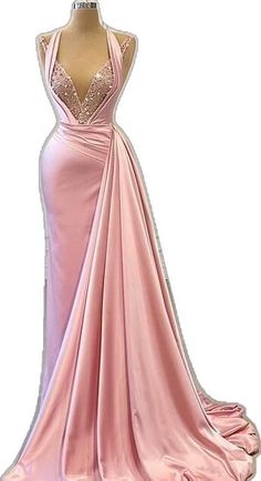 Pink Evening Dress With Sweep Train For Homecoming, Homecoming Evening Dress With Sweep Train In Pink, Pink Evening Dress For Pageant During Prom Season, Pink Pageant Gown With Sweep Train, Pink Pageant Dresses With Sweep Train, Pink Evening Dress For Homecoming During Prom Season, Pink Satin Evening Dress With Sweep Train, Elegant Pink Evening Dress For Homecoming, Pink Sleeveless Evening Dress For Pageant