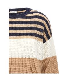 Brunello Cucinelli Sequin Striped Sweater | italist, ALWAYS LIKE A SALE Stylish Knitwear, Sequin Pattern, Designer Sweater, Knitting Instructions, Sequin Appliques, Sweater Design, Striped Sweater, Brunello Cucinelli, Crewneck Sweater