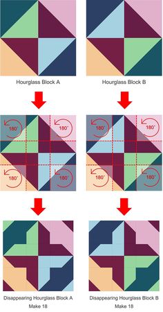 four different shapes and colors are shown in this diagram