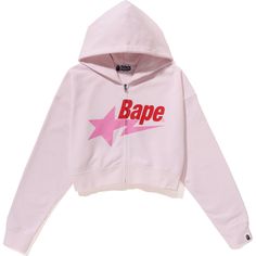 BAPE STA CROPPED ZIP HOODIE LADIES | us.bape.com Pink Bape Hoodies, Bape Hoodie Png, Light Pink Bape Hoodie, Bape Shark Hoodie Pink, Bape Pink Camo Hoodie, Graphic Tee Outfits, Sweat Dress, Exclusive Clothing, Streetwear Aesthetic