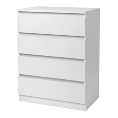 a white dresser with three drawers