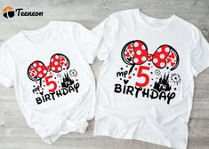 Disney Birthday Squad T-Shirt 5th Birthday Shirt Minnie 5 Years Old Gift Tee White Mickey Mouse T-shirt For Birthday, White Mickey Mouse Top For Birthday, Max And Roxanne, 5th Birthday Shirt, Family Cruise Shirts, Star Of The Day, Cruise Shirt, Disney Birthday, Movie Shirts