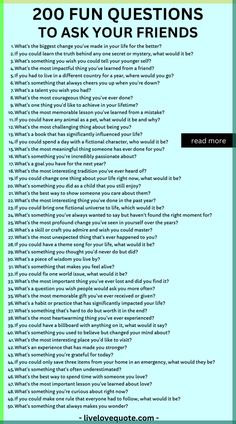 a green poster with the words 200 fun questions to ask your friends in black and white