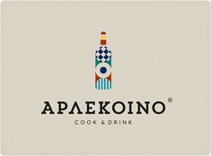 the logo for apae koino cook and drink, which is designed to look like a rocket ship