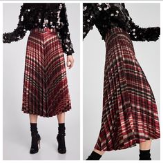 Questions? Leave A Comment Below! Casual Zara Pleated Skirt For Fall, Zara Fitted Pleated Skirt For Fall, Zara Midi Skirt For Fall, Zara Fall Midi Skirt, Zara Pleated Skirt For Fall With Lined Skirt, Zara Pleated Skirt With Lining For Fall, Zara Pleated Lined Skirt For Fall, Zara Skirts, Pleated Midi Skirt