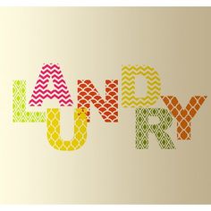 the word laundry is made up of colorful letters