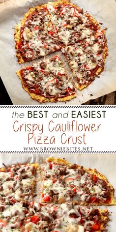 the best and fastest crispy cauliflower pizza crust is made with only three ingredients